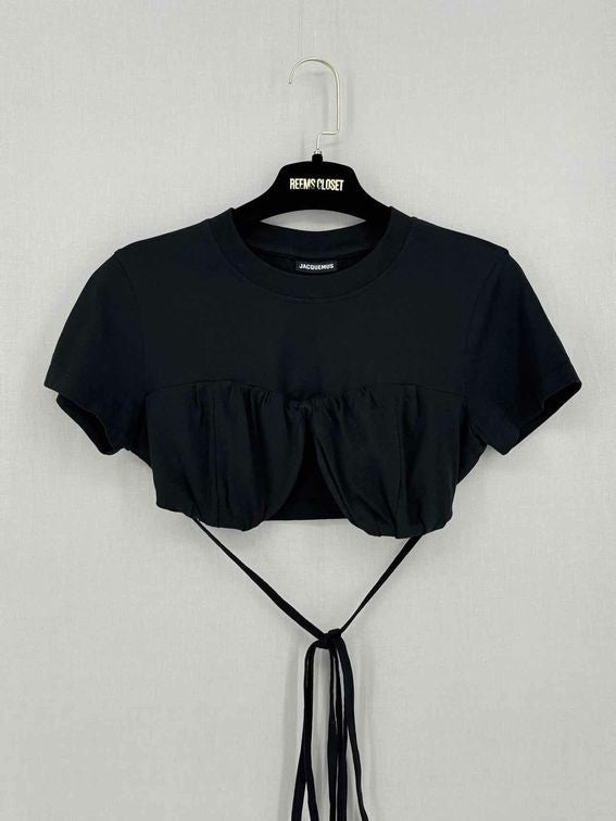 Pre-loved JACQUEMUS Le T-shirt Baci Black Size XXSmall Top at Reems Closet