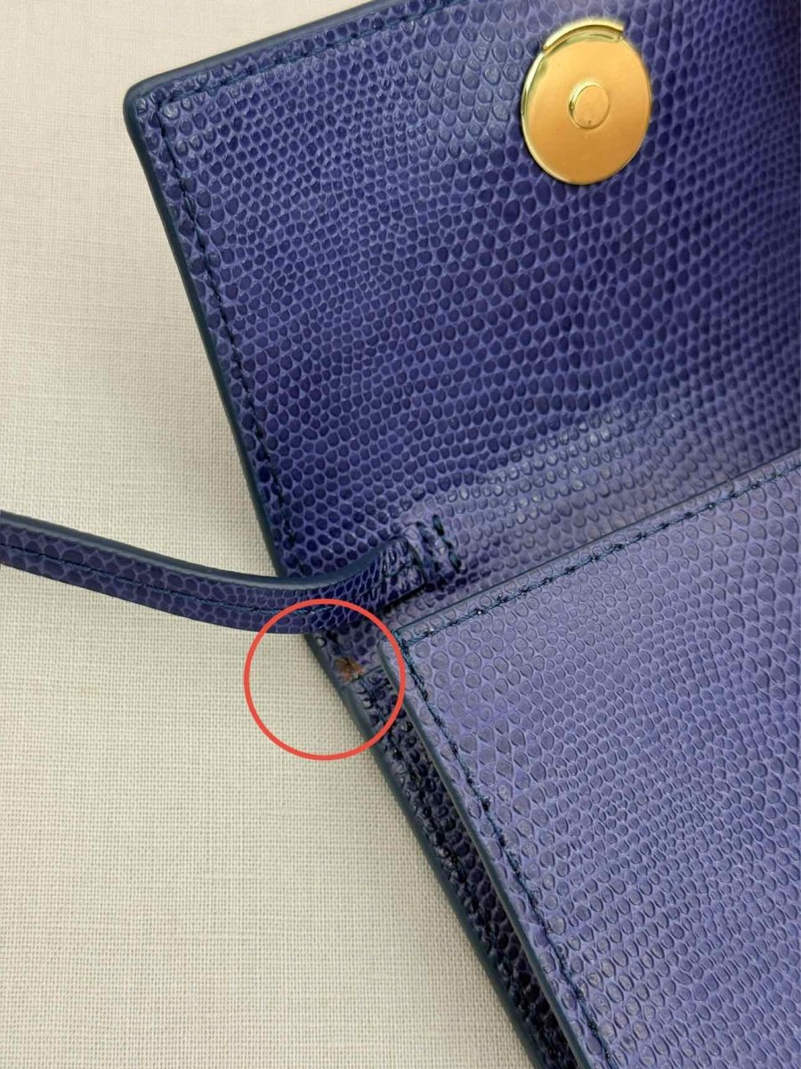 Pre-loved JACQUEMUS Mini Le Bello Blue Lizard Embossed Crossbody at Reems Closet