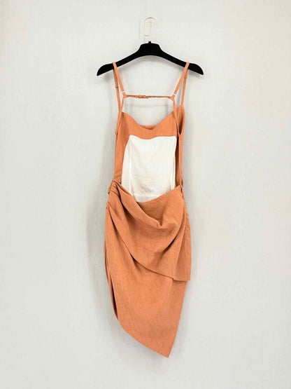 Pre-loved JACQUEMUS Saudade Orange Size US 4 Short Dress at Reems Closet