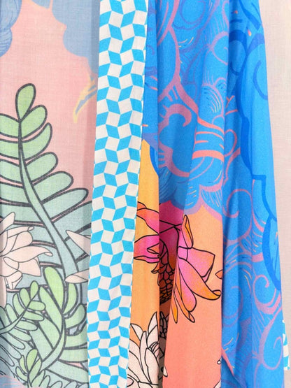 Pre-loved JAQUETTE Blue Multicolor Printed Size One Size Kimono at Reems Closet