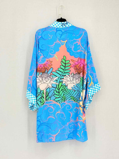 Pre-loved JAQUETTE Blue Multicolor Printed Size One Size Kimono at Reems Closet