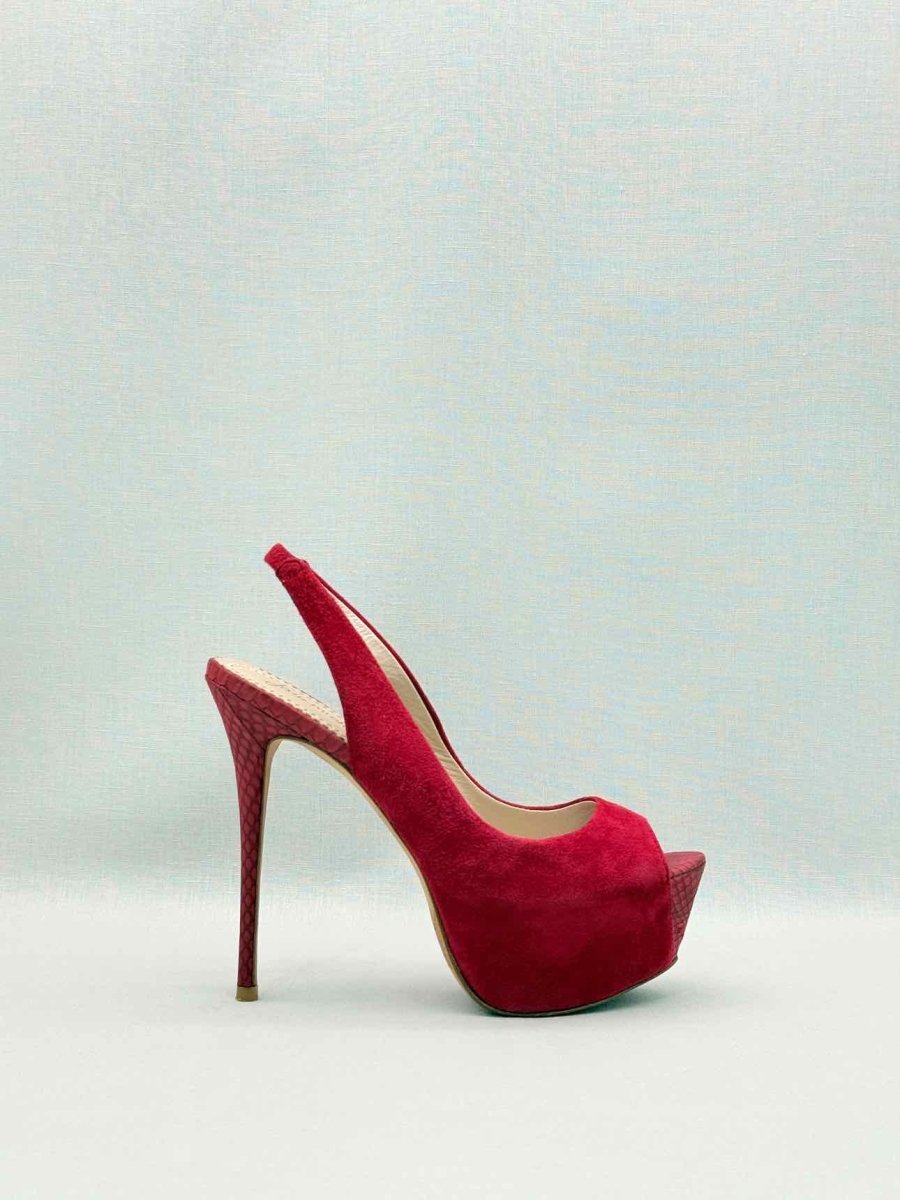 Pre-loved JEAN MICHEL CAZABAT Red Size EU 37.5 Slingbacks at Reems Closet