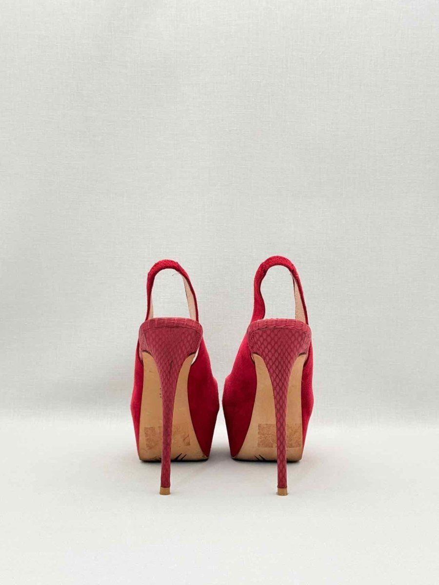 Pre-loved JEAN MICHEL CAZABAT Red Size EU 37.5 Slingbacks at Reems Closet