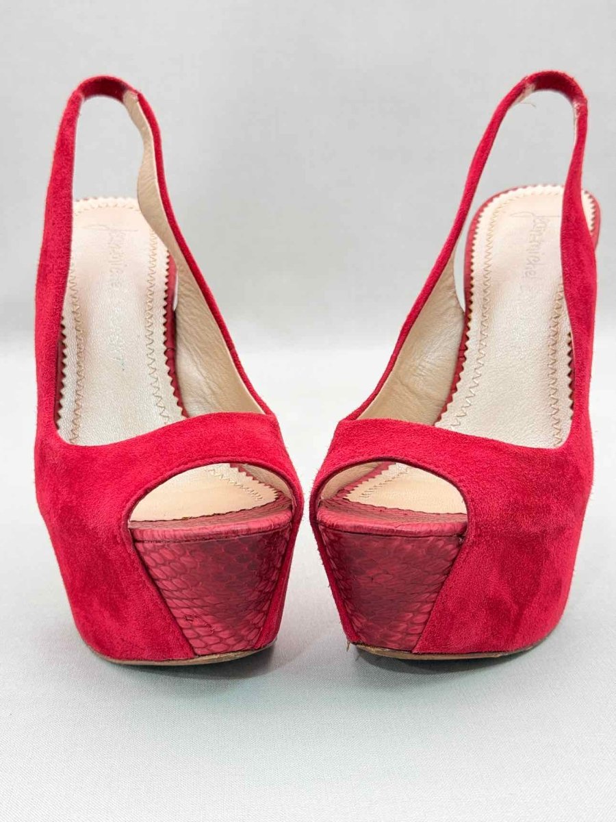 Pre-loved JEAN MICHEL CAZABAT Red Size EU 37.5 Slingbacks at Reems Closet