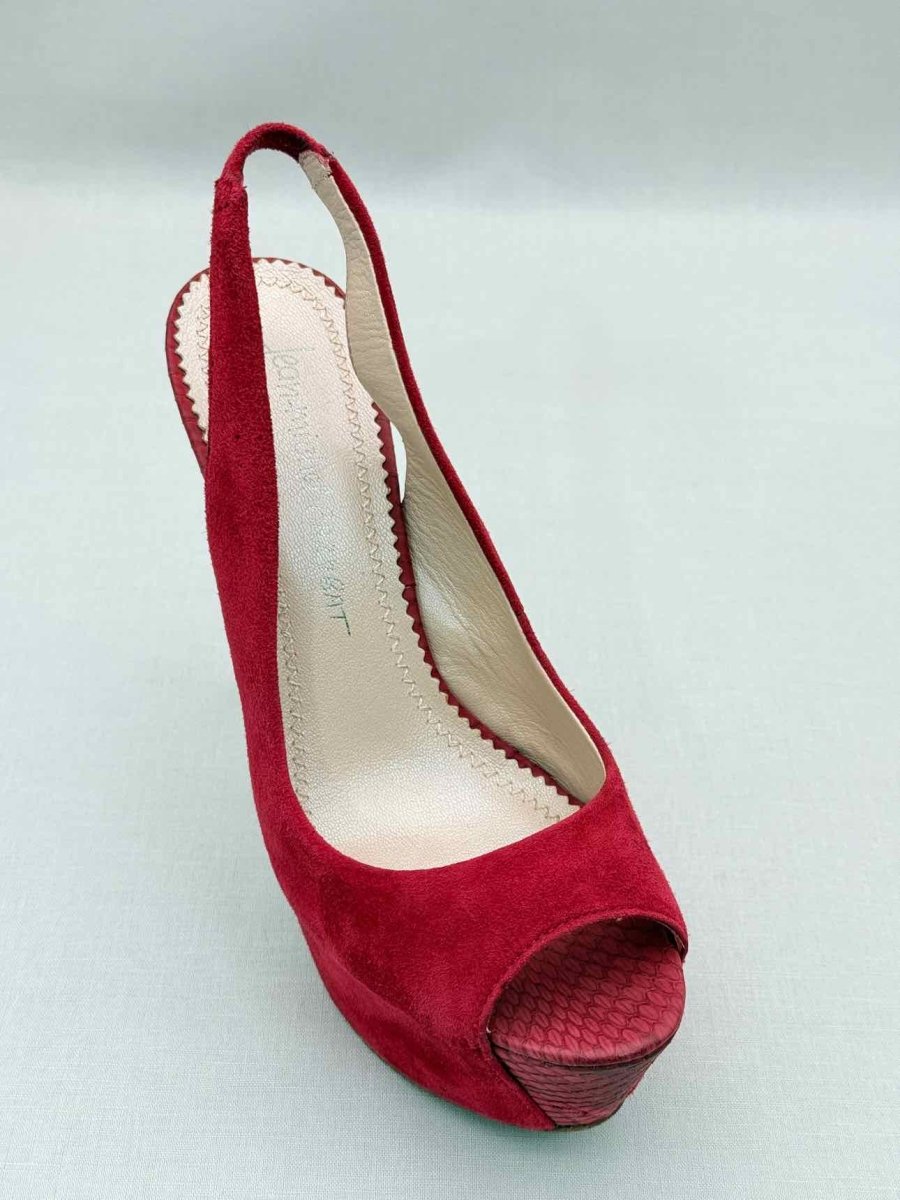 Pre-loved JEAN MICHEL CAZABAT Red Size EU 37.5 Slingbacks at Reems Closet