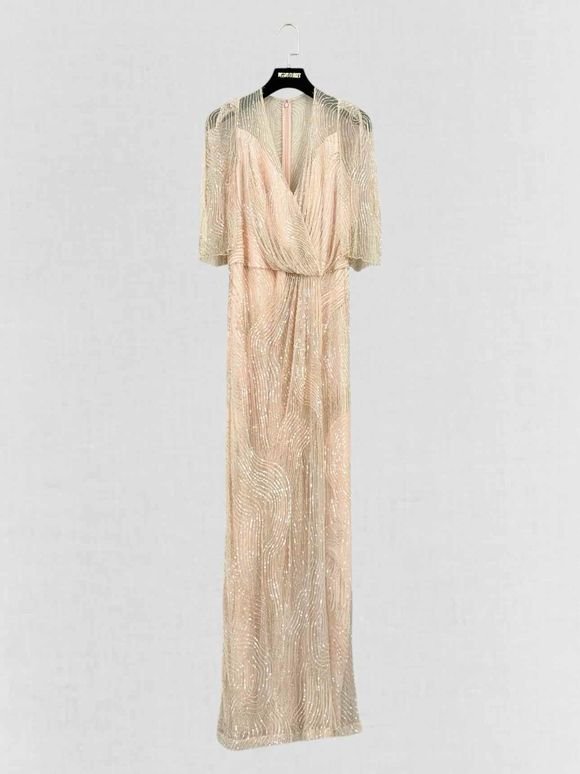 Pre-loved JENNY PACKHAM Dana Cream Size US 10 Long Dress at Reems Closet