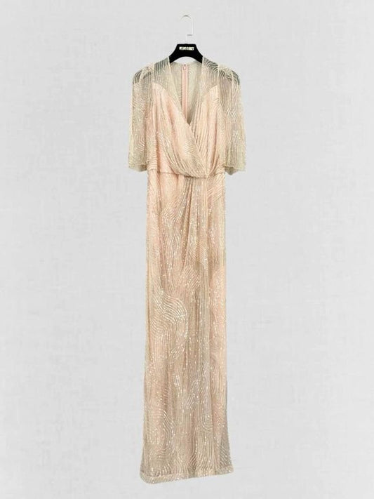 Pre-loved JENNY PACKHAM Dana Cream Size US 10 Long Dress at Reems Closet
