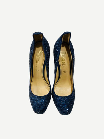 Pre - loved JEROME C. ROUSSEAU Aizza Navy Blue Glitter Pumps at Reems Closet