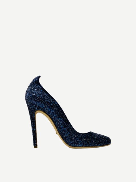 Pre - loved JEROME C. ROUSSEAU Aizza Navy Blue Glitter Pumps at Reems Closet