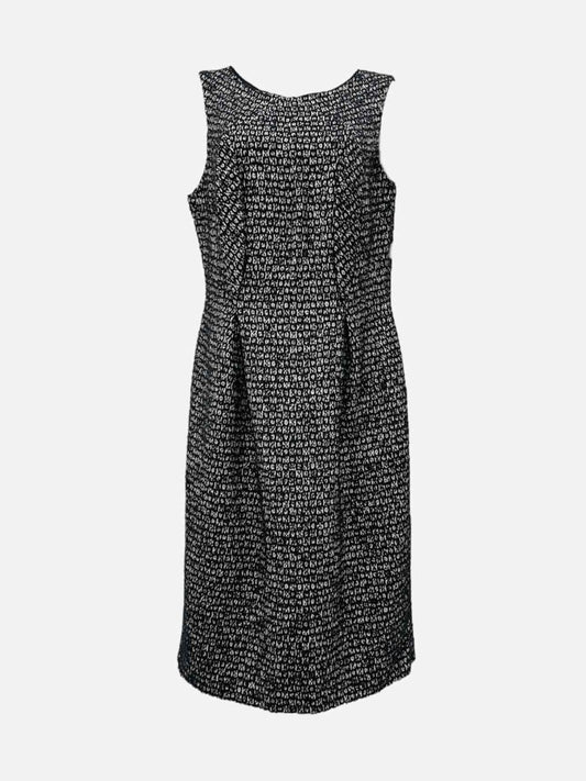 Pre-loved JIL SANDER Boucle Black & White Knee Length Dress from Reems Closet