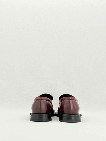 Pre - loved JIL SANDER Burgundy Ruched Size EU 38 Loafers at Reems Closet