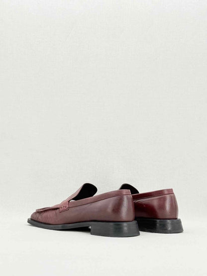 Pre - loved JIL SANDER Burgundy Ruched Size EU 38 Loafers at Reems Closet