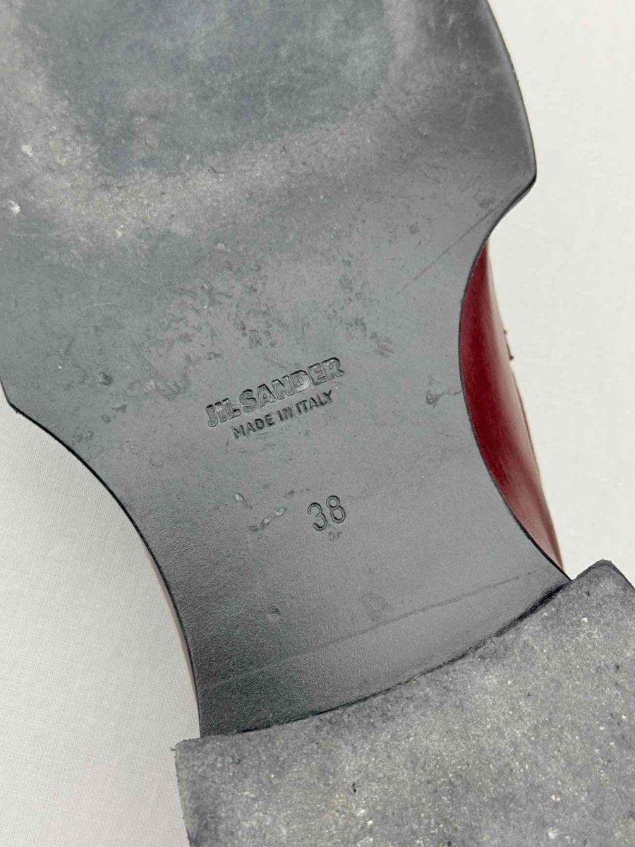 Pre - loved JIL SANDER Burgundy Ruched Size EU 38 Loafers at Reems Closet