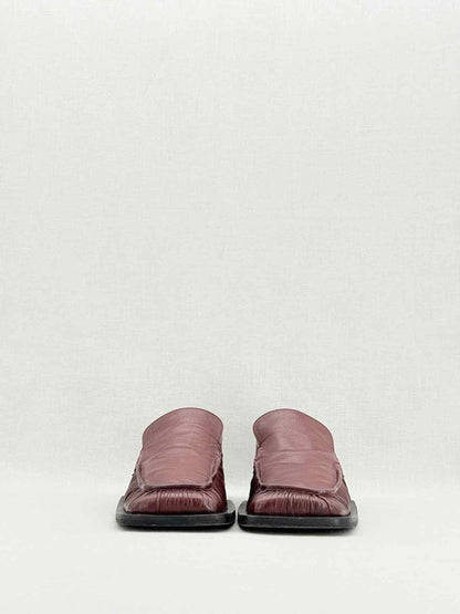 Pre - loved JIL SANDER Burgundy Ruched Size EU 38 Loafers at Reems Closet