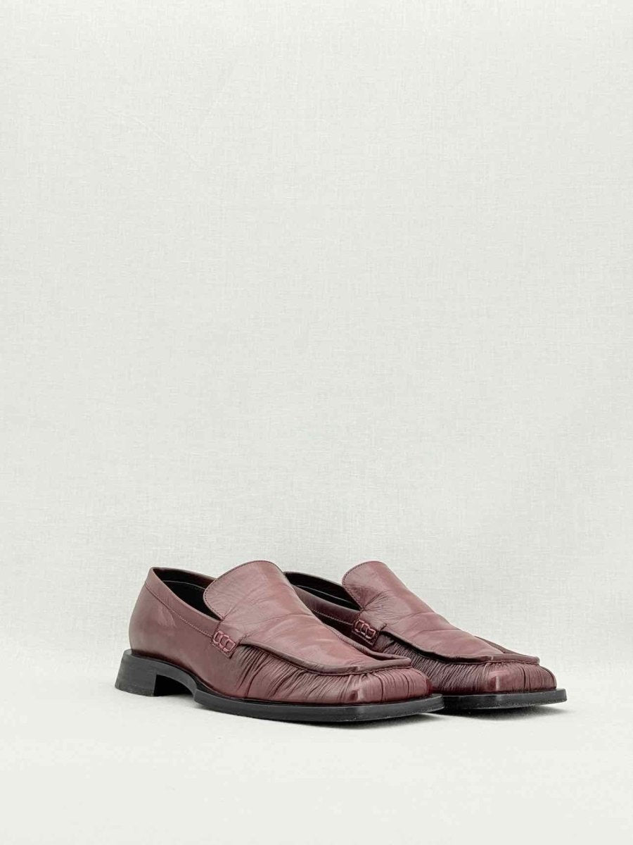 Pre - loved JIL SANDER Burgundy Ruched Size EU 38 Loafers at Reems Closet