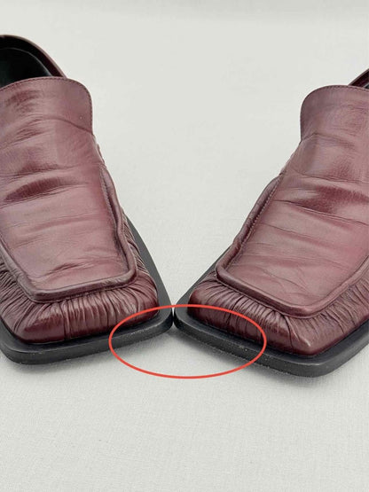 Pre - loved JIL SANDER Burgundy Ruched Size EU 38 Loafers at Reems Closet
