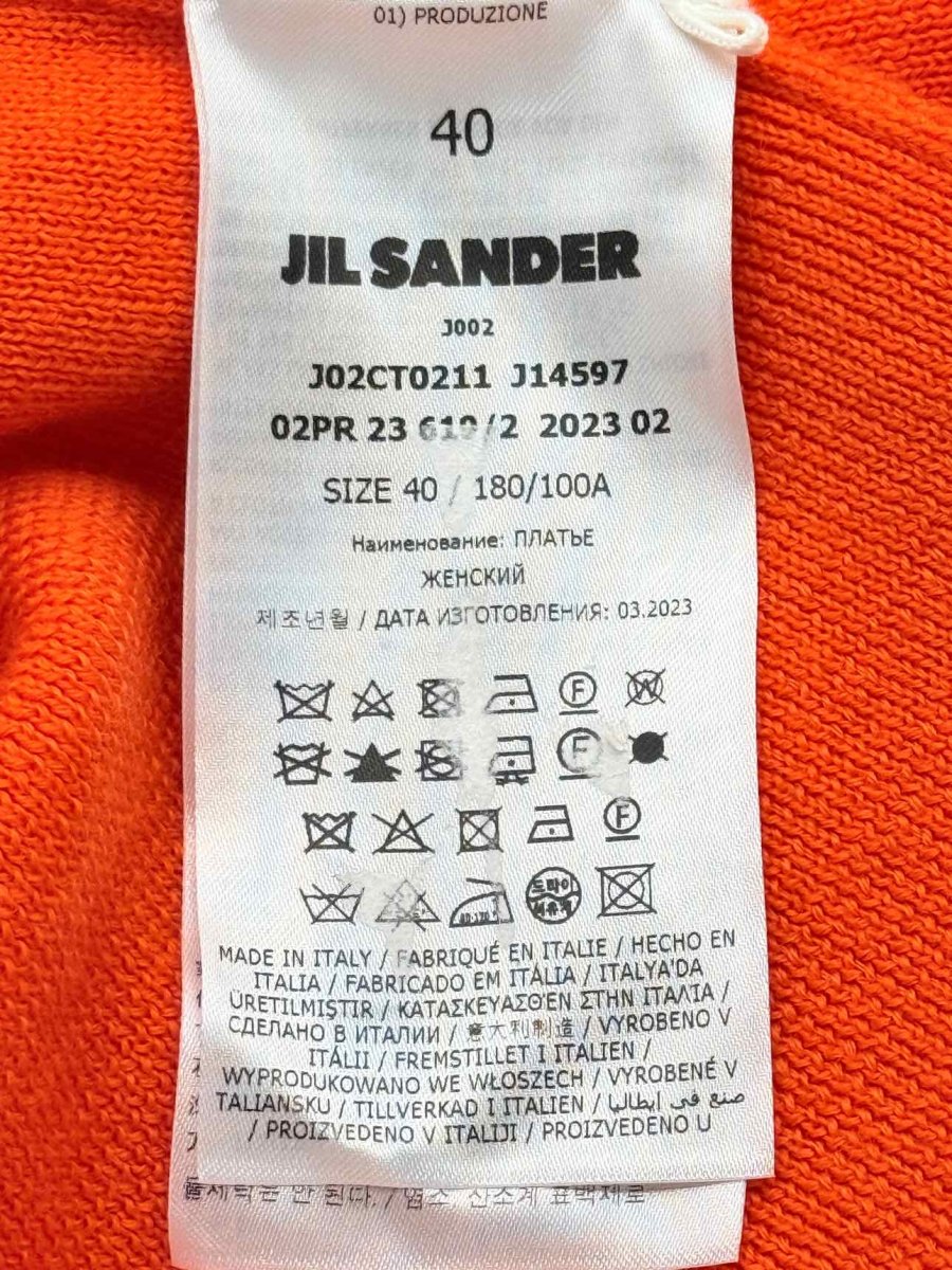 Pre - loved JIL SANDER Orange Size US 4 Midi Dress at Reems Closet