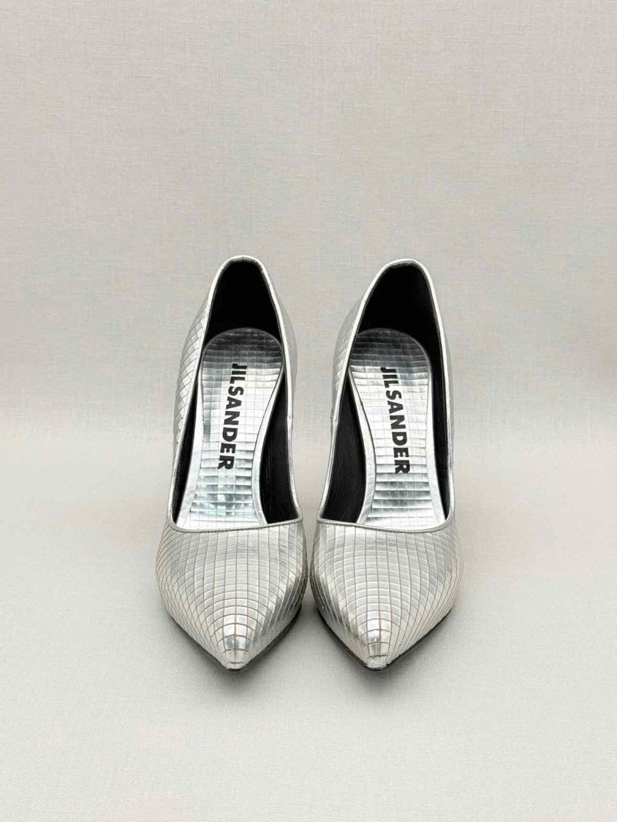 Pre - loved JIL SANDER Silver Size EU 36.5 Pumps at Reems Closet