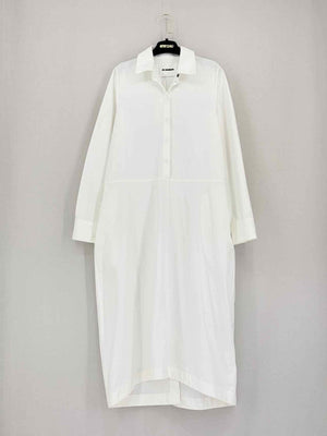 Pre-loved JIL SANDER White Size US 2 Midi Dress at Reems Closet