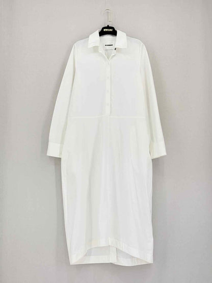 Pre-loved JIL SANDER White Size US 2 Midi Dress at Reems Closet