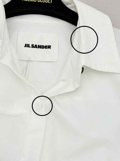 Pre-loved JIL SANDER White Size US 2 Midi Dress at Reems Closet