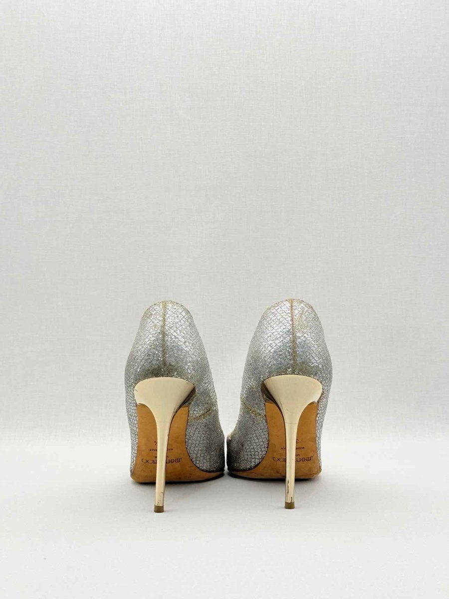 Pre-loved JIMMY CHOO Abel Silver Size EU 39.5 Pumps at Reems Closet