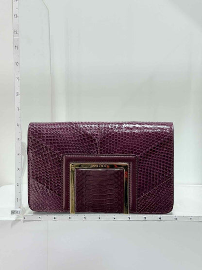 Pre-loved JIMMY CHOO Alara Burgundy Clutch at Reems Closet