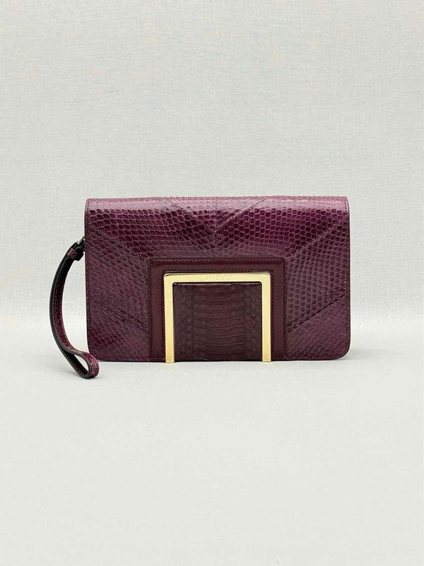 Pre-loved JIMMY CHOO Alara Burgundy Clutch at Reems Closet