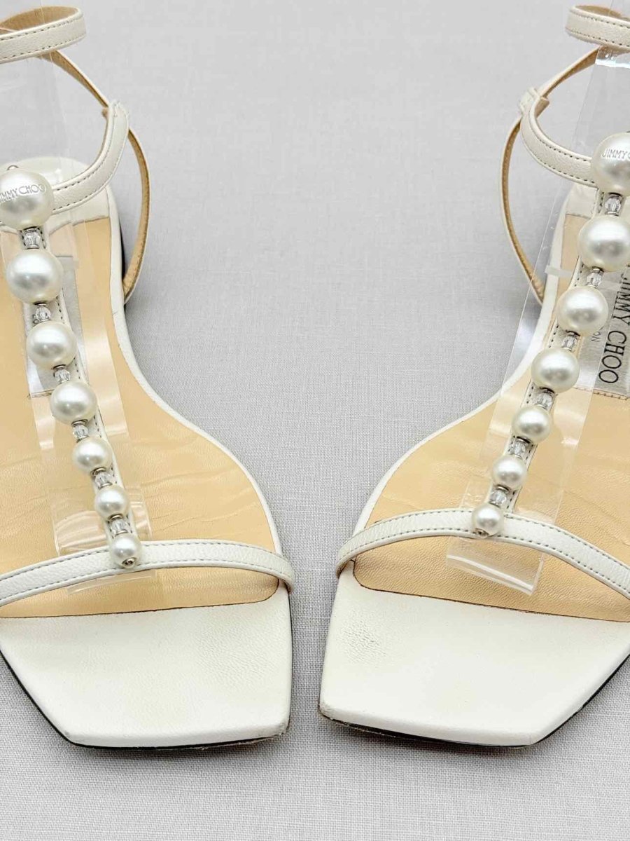 Pre - loved JIMMY CHOO Amari Beige Size EU 37 Flats at Reems Closet