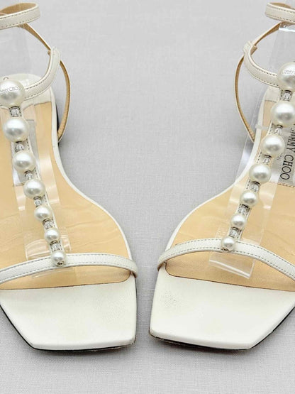 Pre - loved JIMMY CHOO Amari Beige Size EU 37 Flats at Reems Closet
