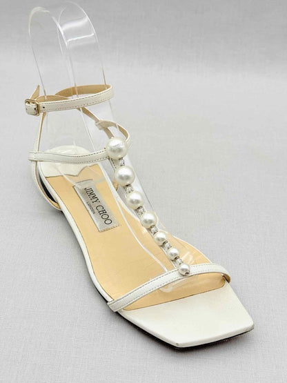 Pre - loved JIMMY CHOO Amari Beige Size EU 37 Flats at Reems Closet