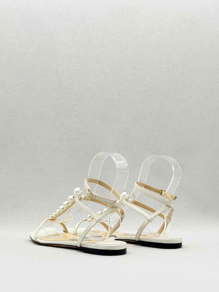 Pre - loved JIMMY CHOO Amari Beige Size EU 37 Flats at Reems Closet