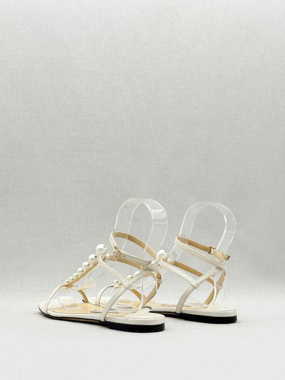 Pre - loved JIMMY CHOO Amari Beige Size EU 37 Flats at Reems Closet