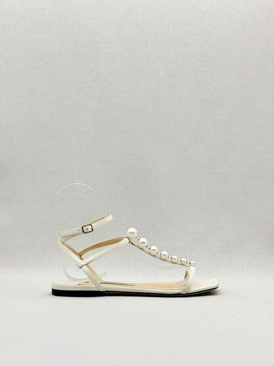 Pre - loved JIMMY CHOO Amari Beige Size EU 37 Flats at Reems Closet