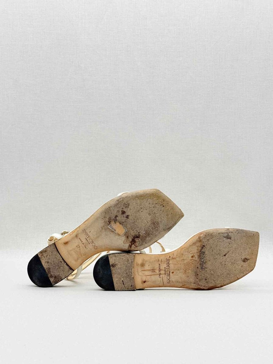 Pre - loved JIMMY CHOO Amari Beige Size EU 37 Flats at Reems Closet