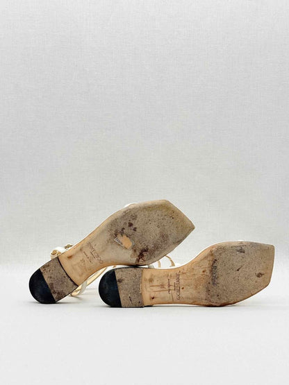 Pre - loved JIMMY CHOO Amari Beige Size EU 37 Flats at Reems Closet