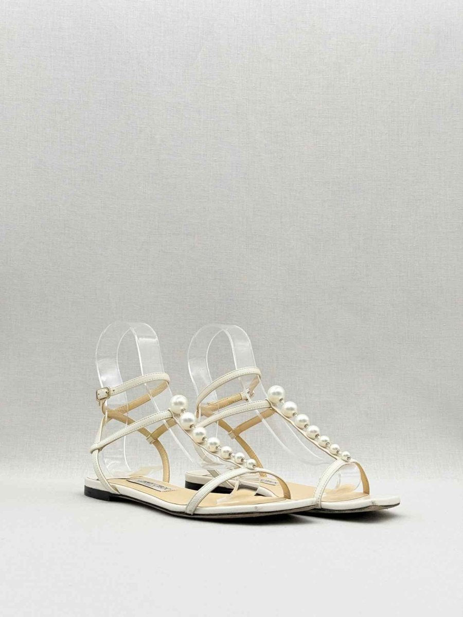 Pre - loved JIMMY CHOO Amari Beige Size EU 37 Flats at Reems Closet