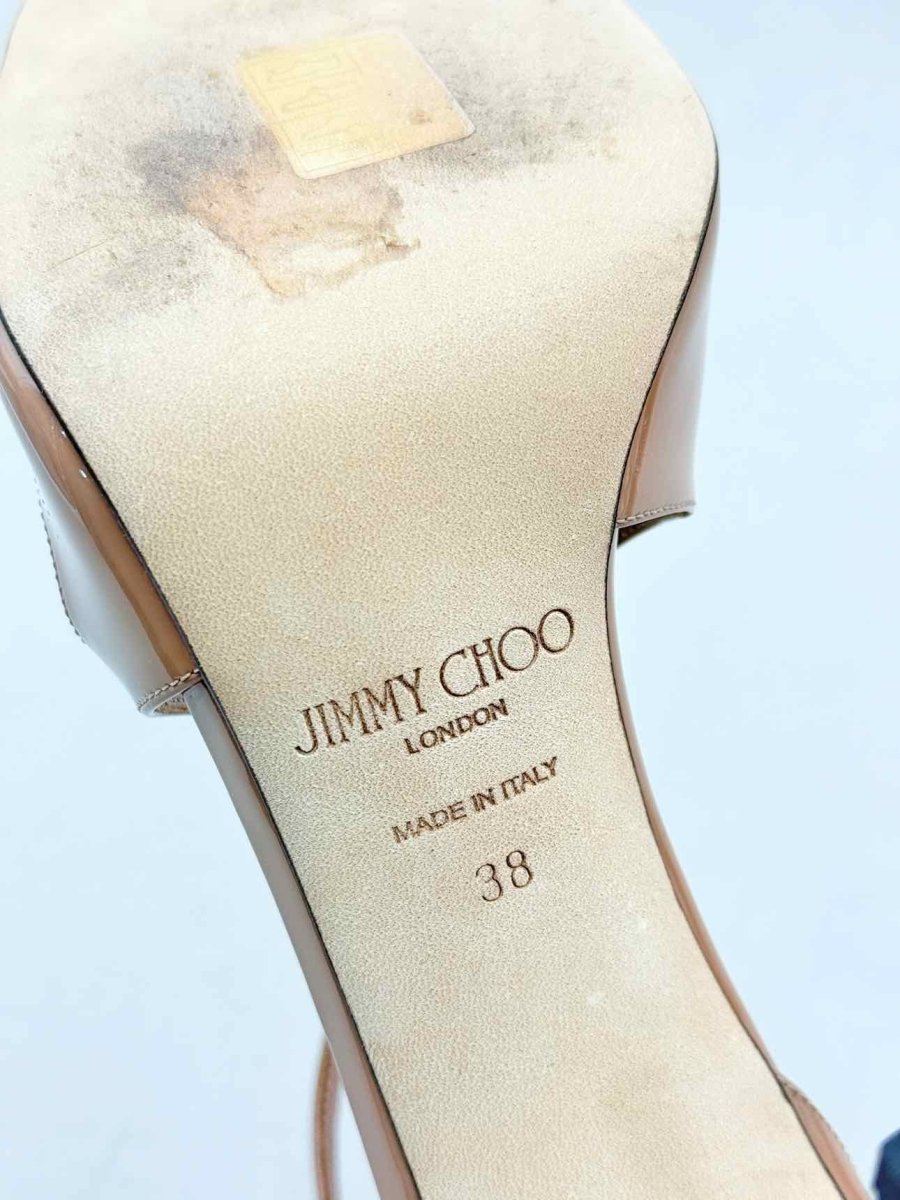 Pre - loved JIMMY CHOO Azia Beige Size EU 38 Heeled Shoes at Reems Closet