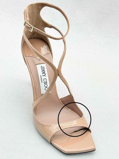 Pre - loved JIMMY CHOO Azia Beige Size EU 38 Heeled Shoes at Reems Closet