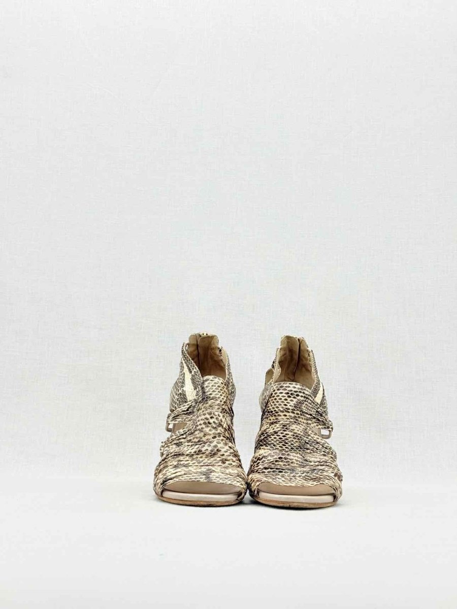 Pre - loved JIMMY CHOO Beige & Brown Size EU 37 Heeled Sandals at Reems Closet