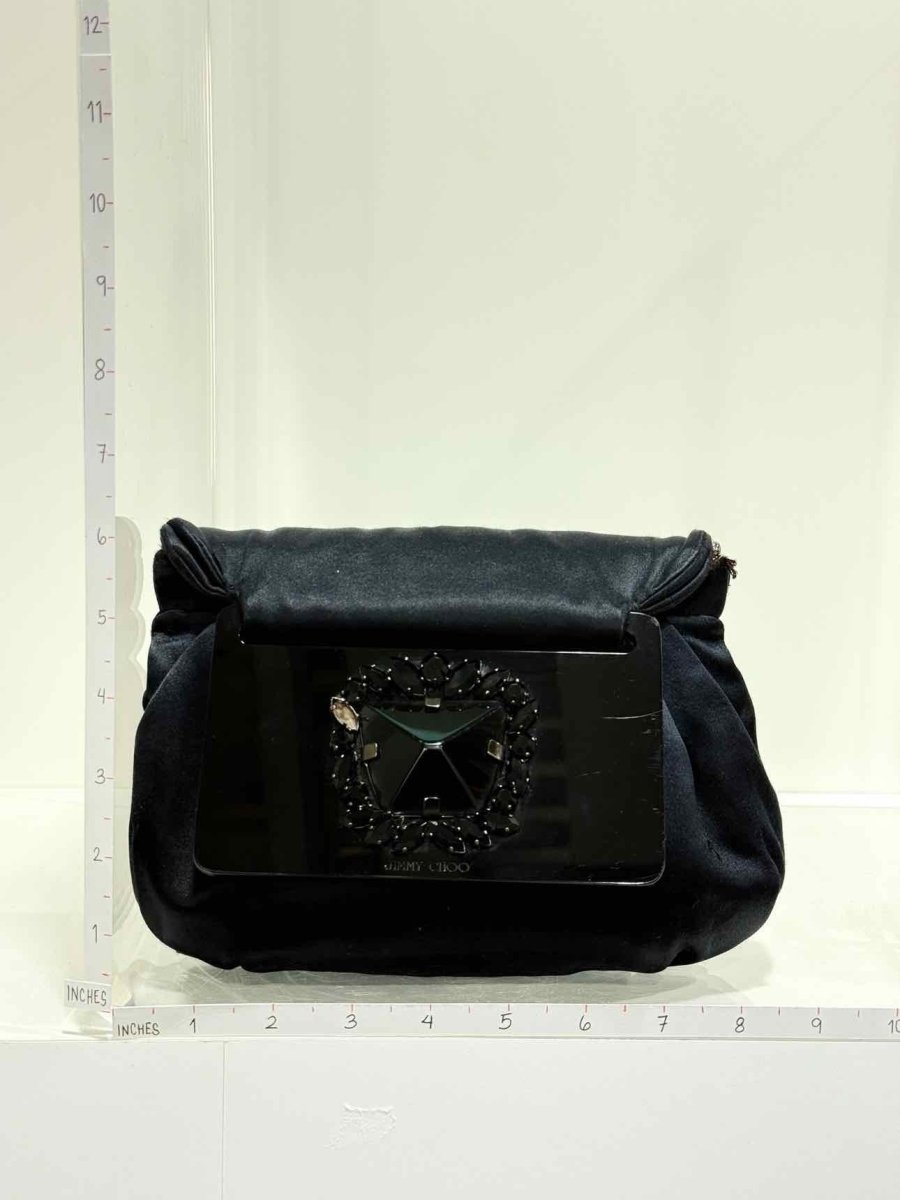 Pre - loved JIMMY CHOO Black Embellished Crossbody at Reems Closet