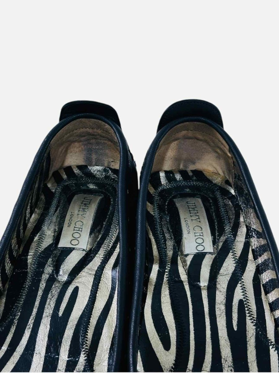 Pre - loved JIMMY CHOO Black Loafers 38 at Reems Closet