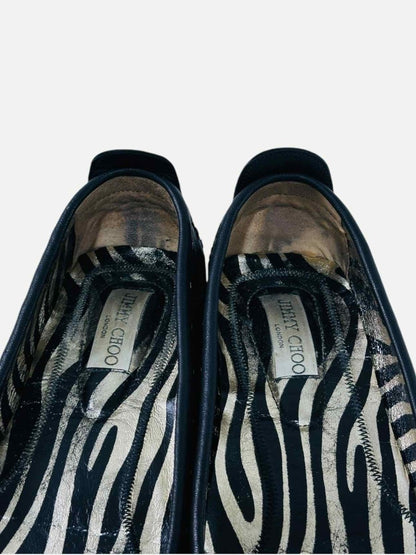 Pre - loved JIMMY CHOO Black Loafers 38 at Reems Closet