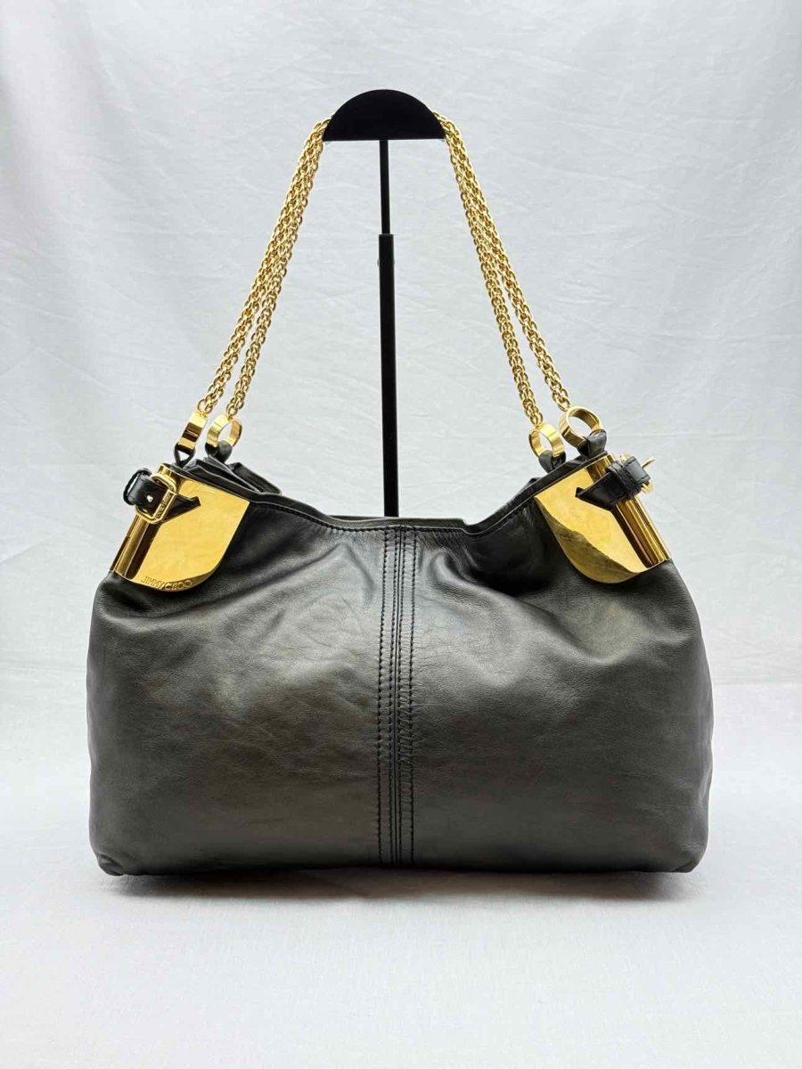 Pre - loved JIMMY CHOO Black Tote Bag at Reems Closet