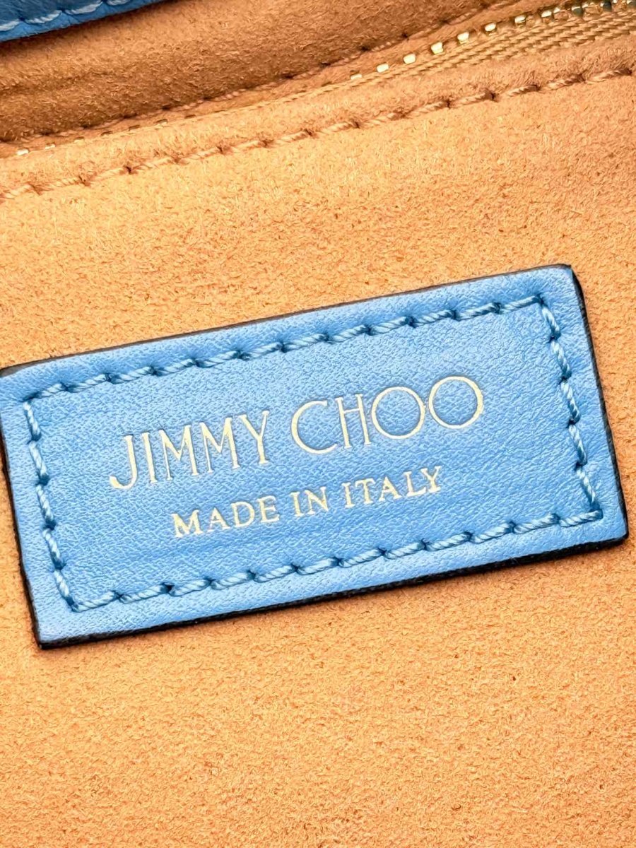 Pre - loved JIMMY CHOO Bon Bon Blue Top Handle at Reems Closet