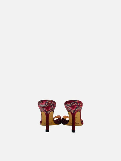 Pre - loved JIMMY CHOO Burgundy Ornate Embellished Mules at Reems Closet