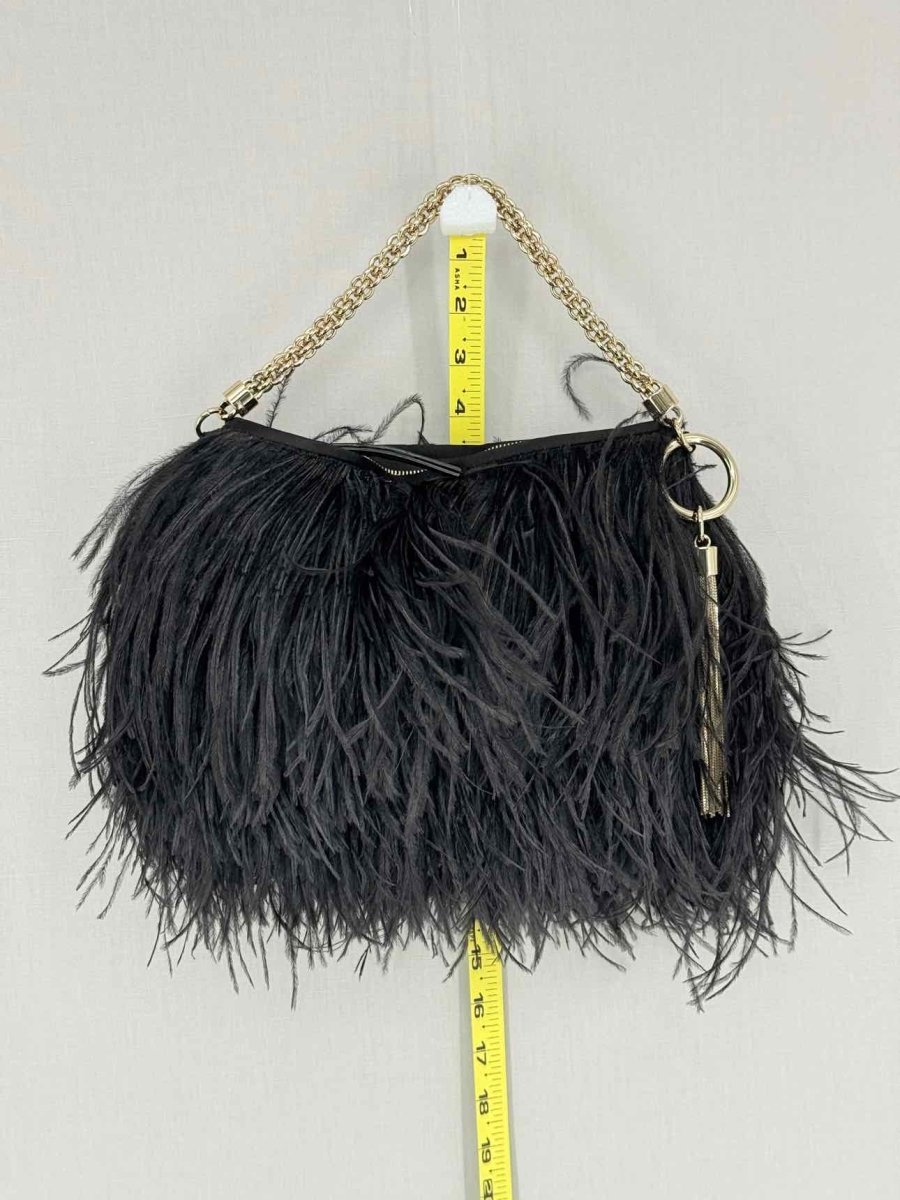 Pre - loved JIMMY CHOO Callie Black Shoulder Bag at Reems Closet