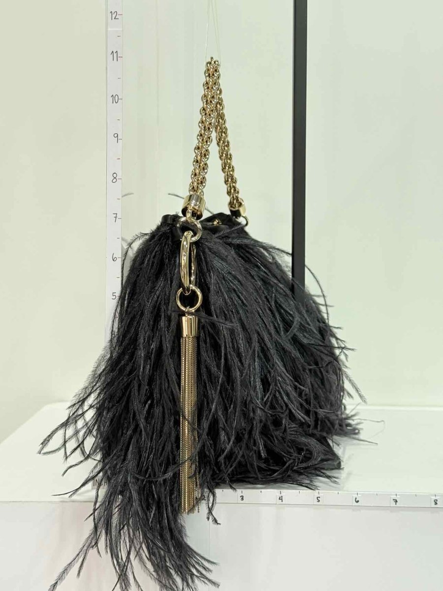 Pre - loved JIMMY CHOO Callie Black Shoulder Bag at Reems Closet