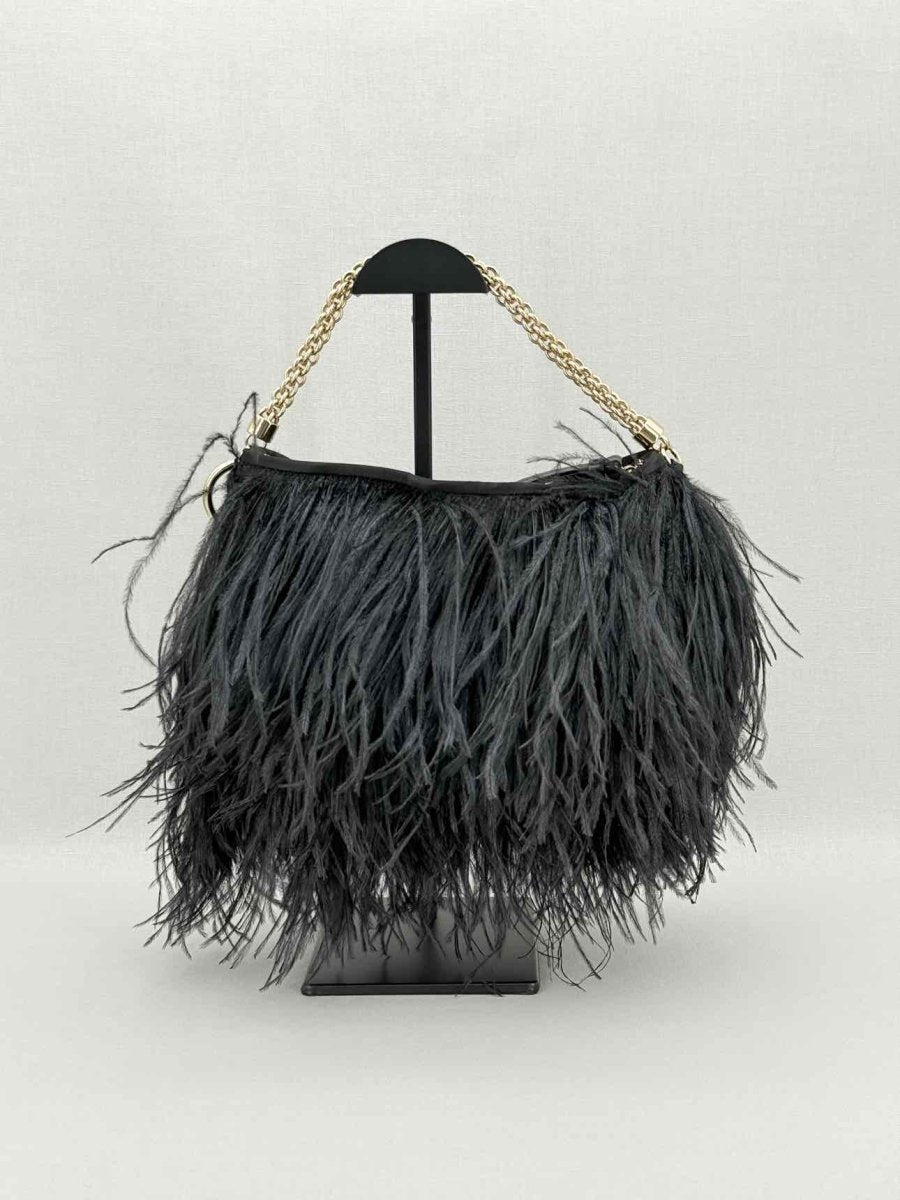 Pre - loved JIMMY CHOO Callie Black Shoulder Bag at Reems Closet