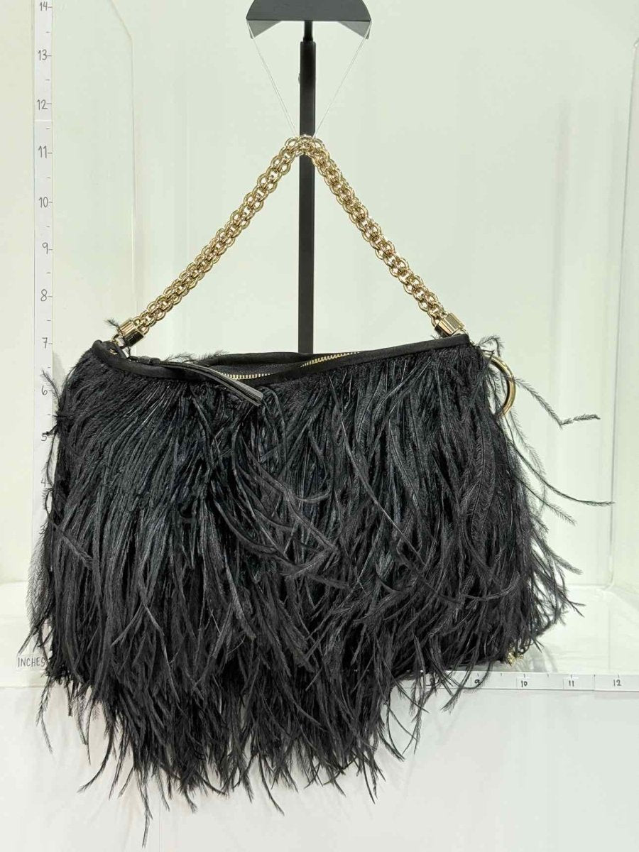 Pre - loved JIMMY CHOO Callie Black Shoulder Bag at Reems Closet